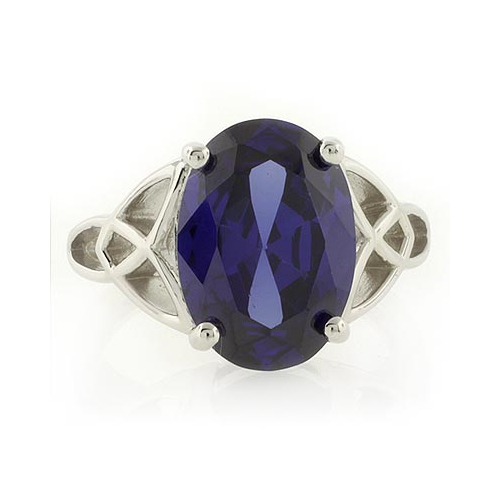 Anillo Estilo Celta de Zafiro Azul