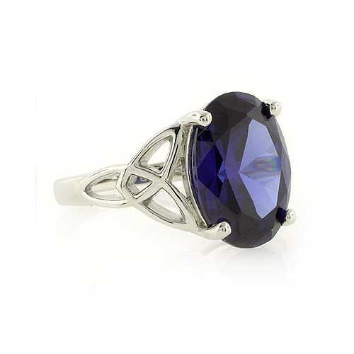 Anillo Estilo Celta de Zafiro Azul