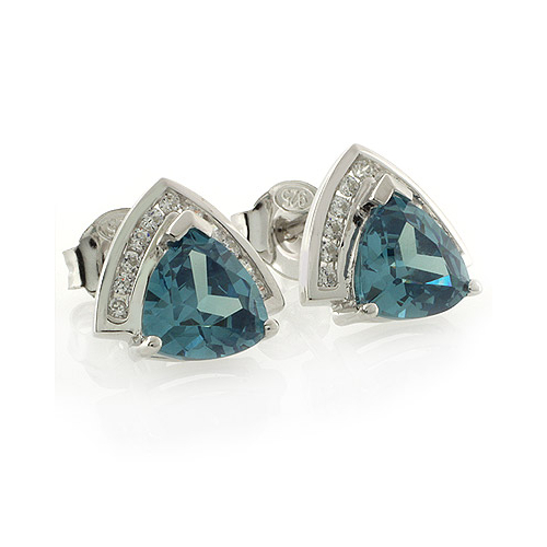 Aretes de Alejandrita ( Verde/Azul ) en Plata de Ley