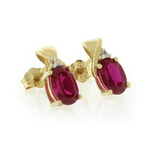 Aretes de Rubí en Oro de 10K