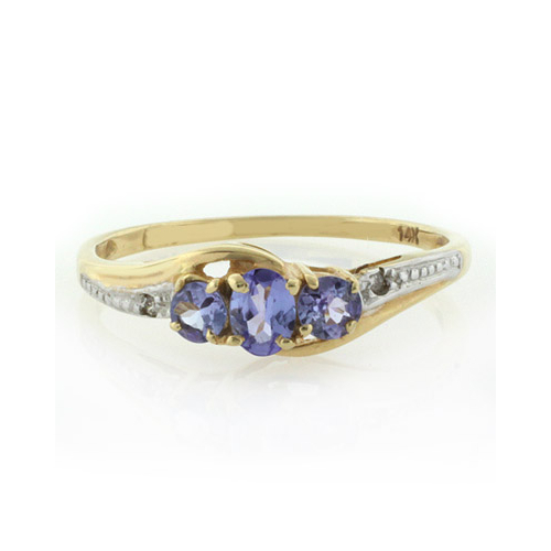 Anillo de Oro de 14k con Tanzanitas