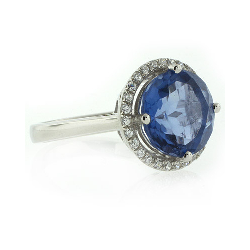 Anillo de Alejandrita Azul a Morado en Plata