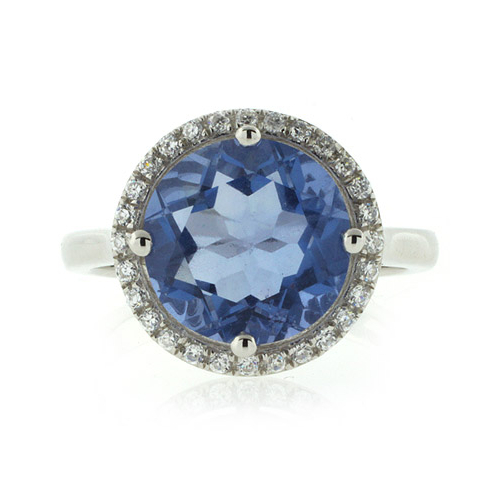 Anillo de Alejandrita Azul a Morado en Plata