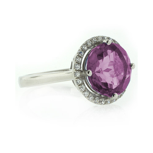 Anillo de Alejandrita Azul a Morado en Plata