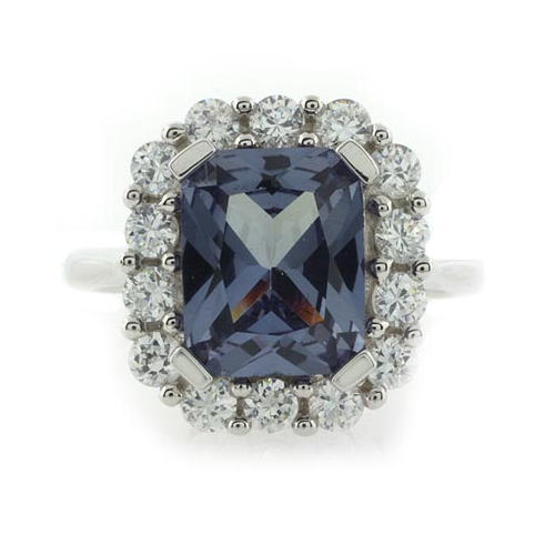 Anillo de Alejandrita ( Azul/Morado) en Plata .925