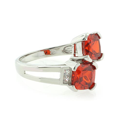 Anillo de Plata .925 con 2 Piedras de Ópalo de Fuego
