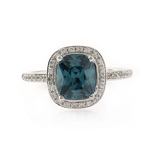 Anillo de Plata y Alejandrita con Incrustaciones