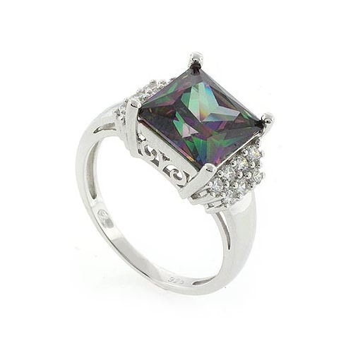 Anillo de Plata con Topacio del Caribe