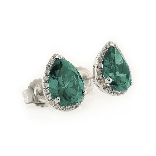 Preciosos Aretes de Alejandrita ( Azul a Verde ) en Plata .925