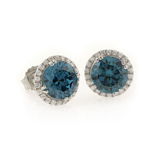Preciosos Aretes de Alejandrita ( Azul/Verde ) en Plata .925