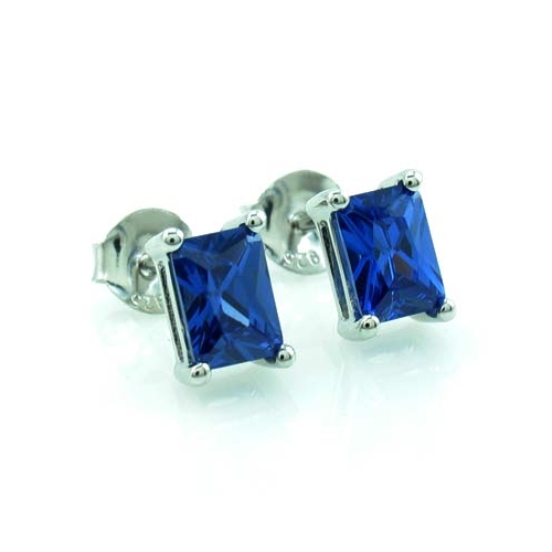 Aretes de Plata de Ley .925 con Tanzanita