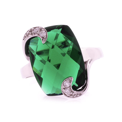 Anillo de Esmeralda Con Corte de Cojín
