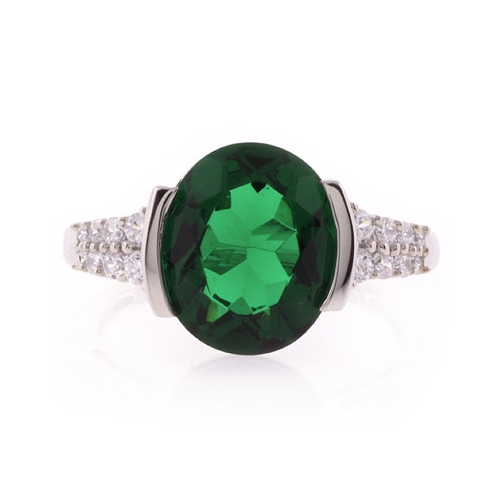 Anillo de Plata Fina con Esmeralda