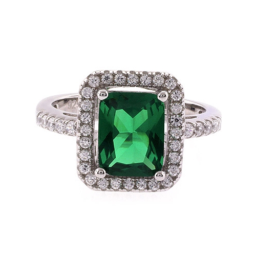 Anillo Elegante de Plata .925 y Esmeralda