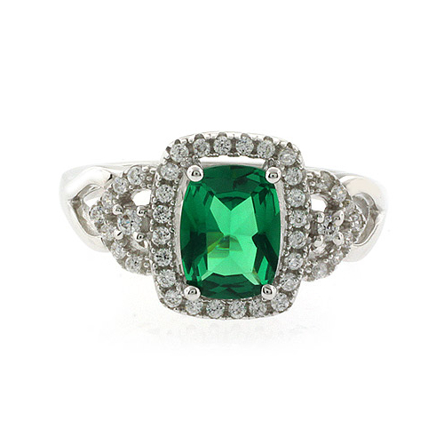 Anillo Elegante de Plata y Esmeralda