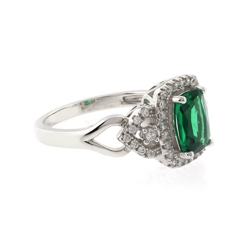 Anillo Elegante de Plata y Esmeralda