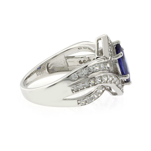 Anillo de Plata .925 con Tanzanita y Zirconias