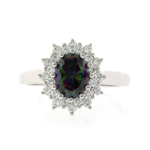 Emerald Cut Sterling Silver Tanzanite Ring