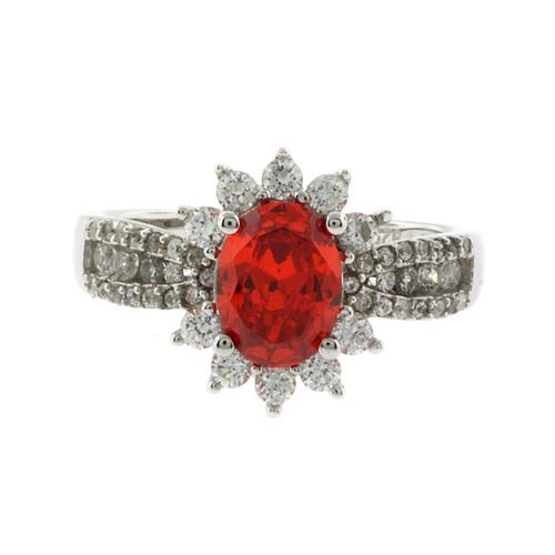 Anillo de Ópalo Cereza en Plata de Ley