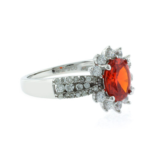 Anillo de Ópalo Cereza en Plata de Ley
