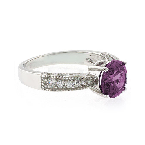 Anillo de Alejandrita ( Morado/Rosa ) en Plata de Ley