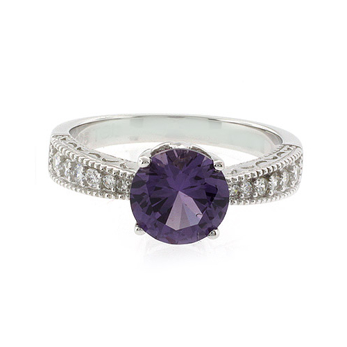 Anillo de Alejandrita ( Morado/Rosa ) en Plata de Ley