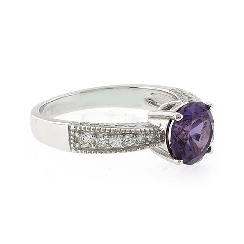 Anillo de Alejandrita ( Morado/Rosa ) en Plata de Ley