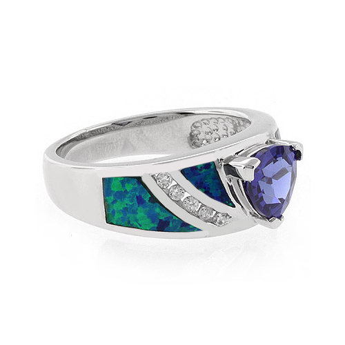 Anillo de Opalo con Tanzanita en Plata