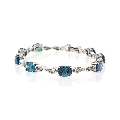Pulsera de Plata de Ley .925 con Gemas de Alejandrita (Azul/Verde)