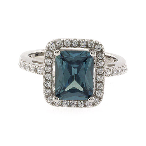 Anillo de Plata Fina de Ley con Alejandrita (Azul/ Verde)