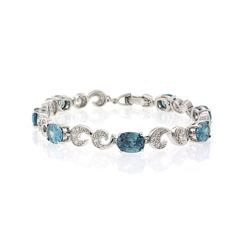 Pulsera de Plata de Ley .925 con Gemas de Alejandrita