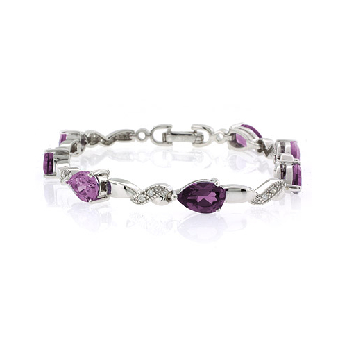 Pulsera de Plata .925 con Alejandrita (Rosa/Morado)