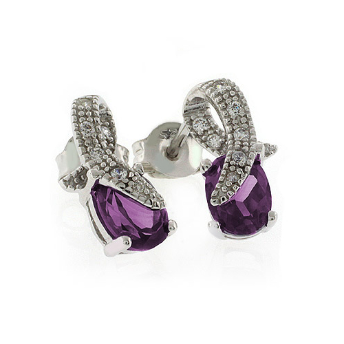 Aretes de Alejandrita ( Rosa/Morado ) en Plata Fina de Ley