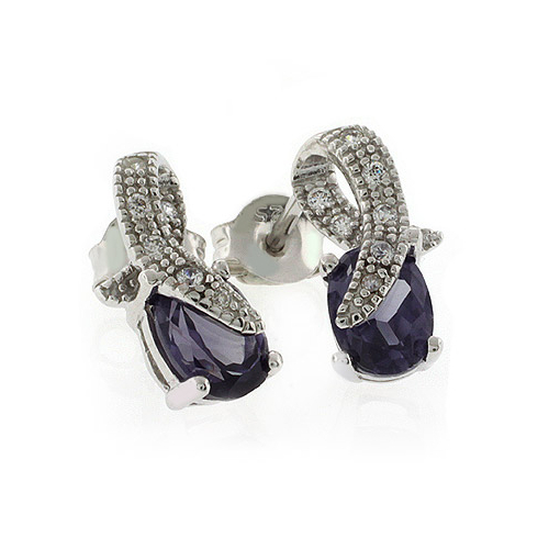 Aretes de Alejandrita ( Rosa/Morado ) en Plata Fina de Ley