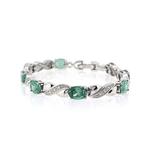 Pulsera de Plata .925 con Alejandrita (Verde/Azul)
