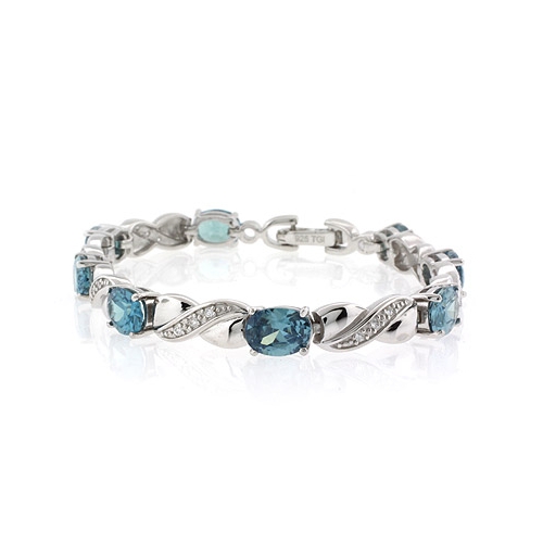 Pulsera de Plata .925 con Alejandrita (Verde/Azul)