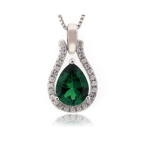 Hermoso Dije de Plata .925 con Esmeralda