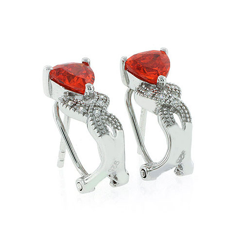 Aretes de Ópalo de Fuego en Plata de Ley .925