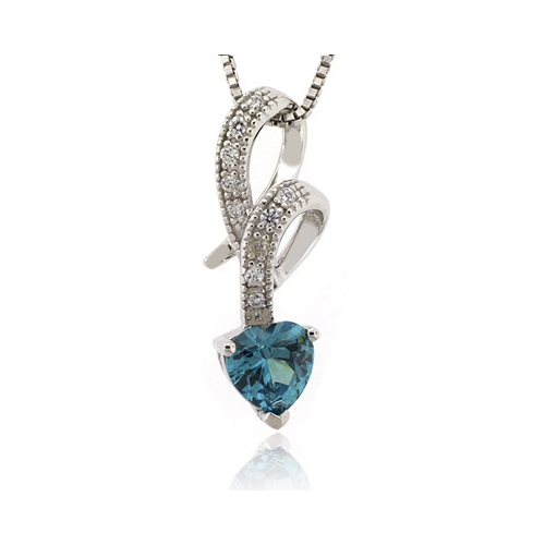 Precioso Dije de Corazón en Plata .925 con Alejandrita