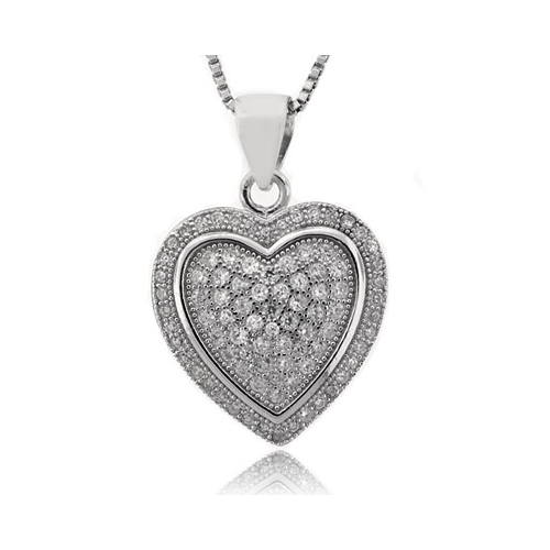 Dije de Corazón en Plata .925 con Incrustaciones