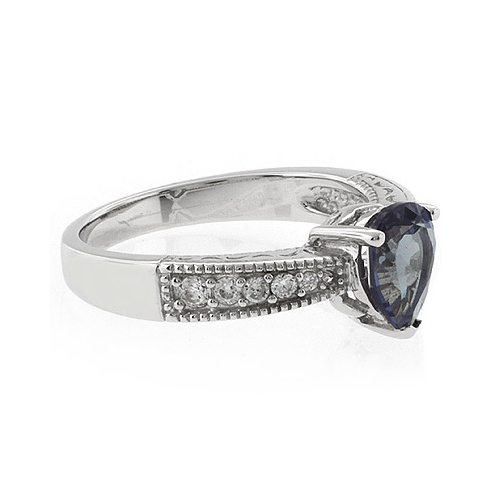 Anillo Alejandrita Con Piedra Talla Pera