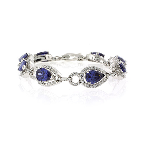 Hermosa Pulsera de Plata de Ley .925 con Tanzanita