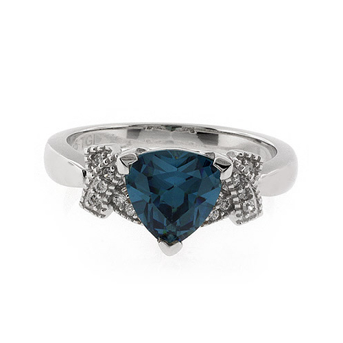 Anillo de Plata Fina de Ley con Alejandrita Azul a Verde