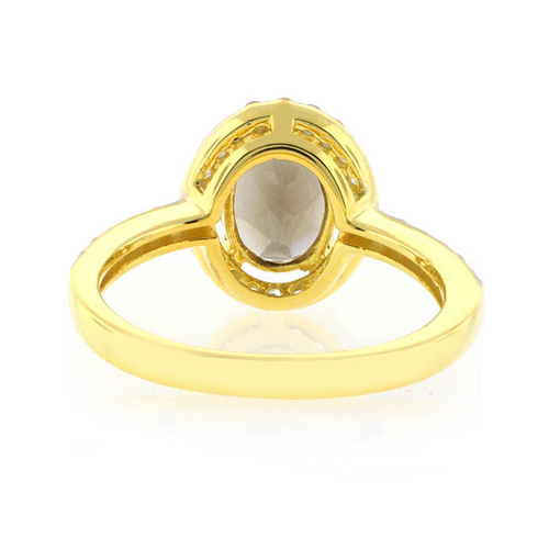 Anillo de Topacio con Baño de Oro 14K