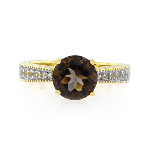Anillo de Topacio con Baño de Oro