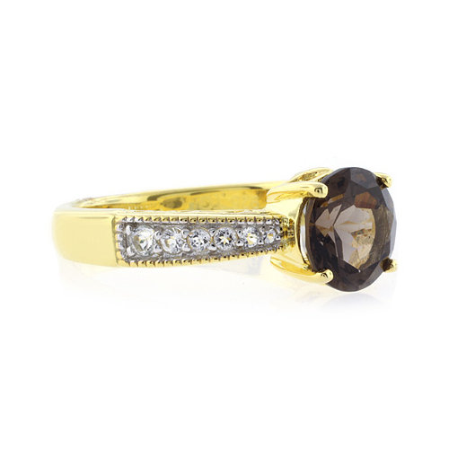 Anillo de Topacio con Baño de Oro
