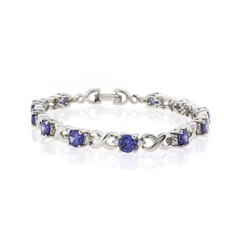 Hermosa Pulsera de Plata de Ley con Tanzanita