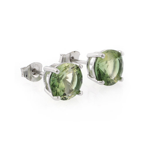 Aretes de Plata .925 con Turmalina Verde
