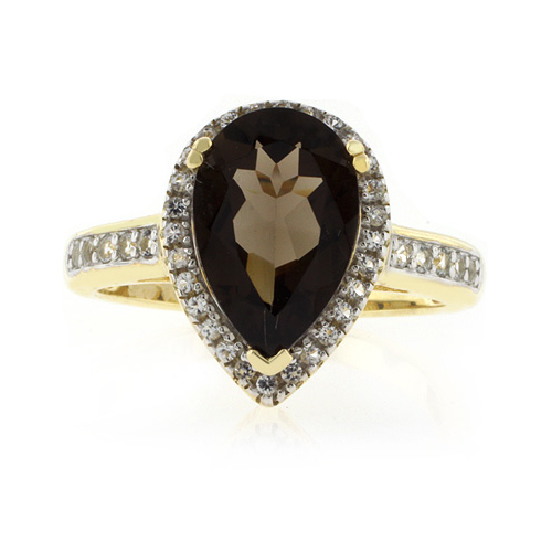 Anillo con Baño de Oro 14K y Topacio