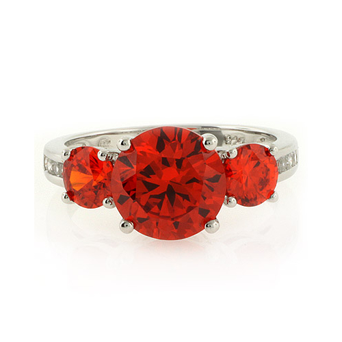 Anillo de Plata .925 con 3 Gemas de Ópalo de Fuego